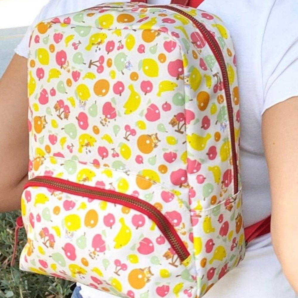 Cute Mini Backpack with Nintendo Animal Crossing Fruit Pattern